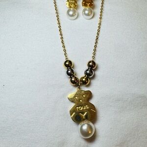 Tous Gold Necklace with Pearl Pendant